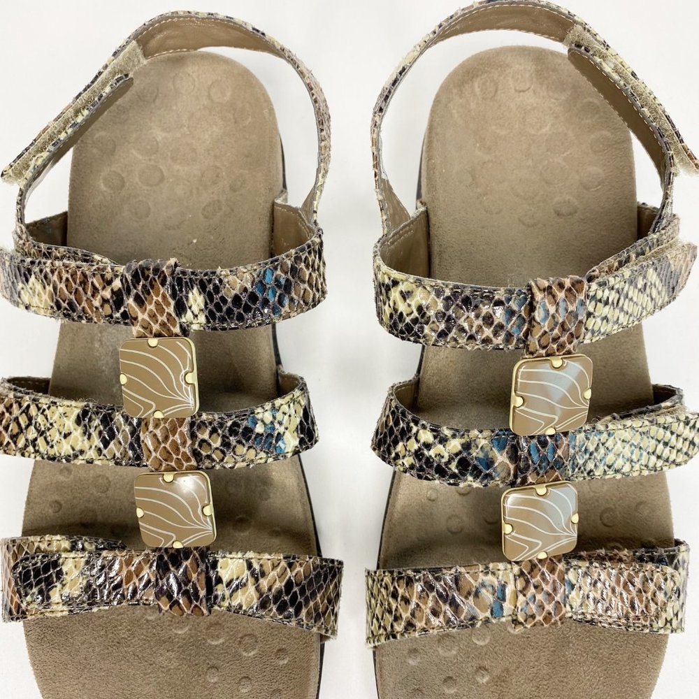 Vionic Amber Natural Snake Hook & Loop Slingback … - image 5